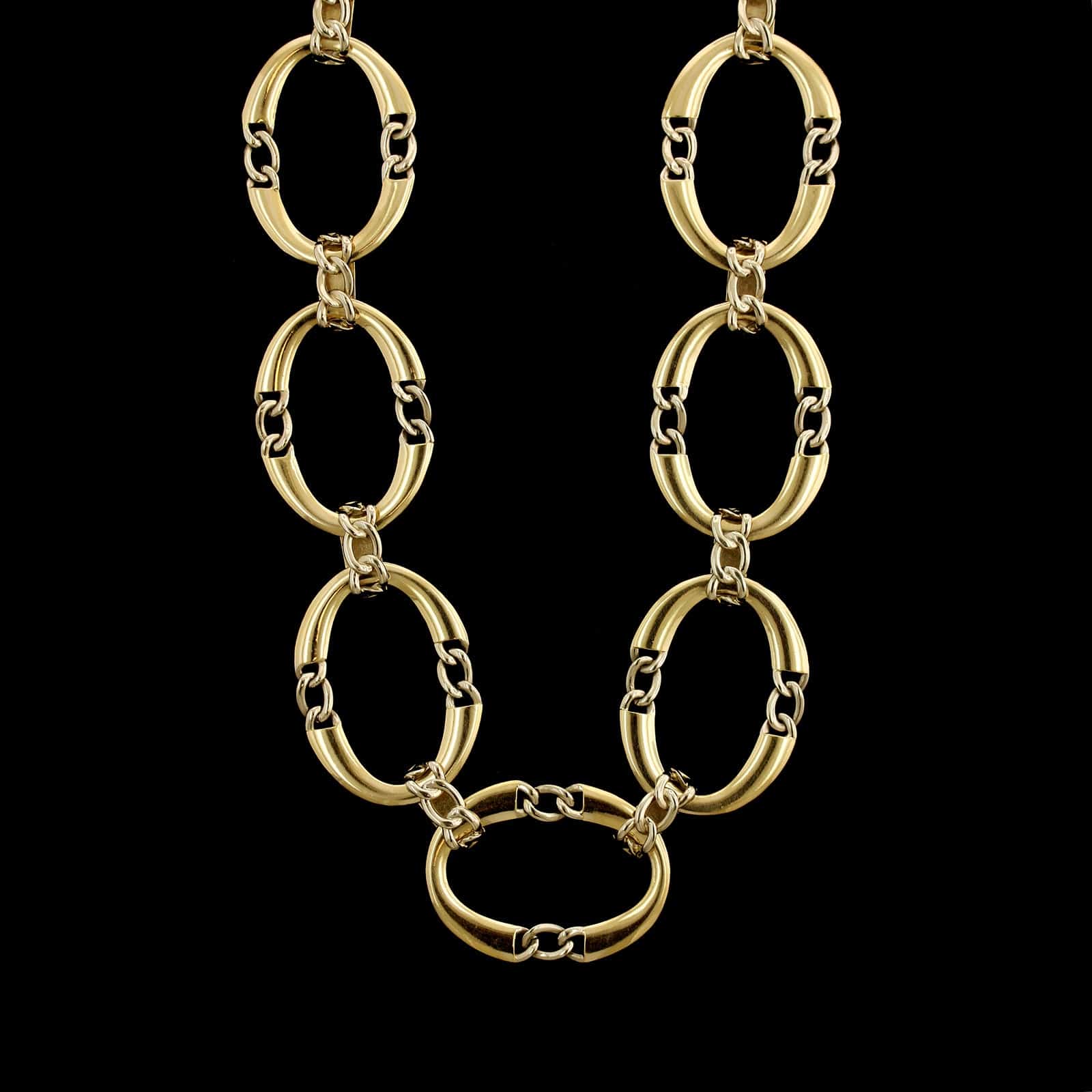 Tiffany & Co. Paloma Picasso 18K Two-tone Gold Estate Oval Fancy Link Necklace