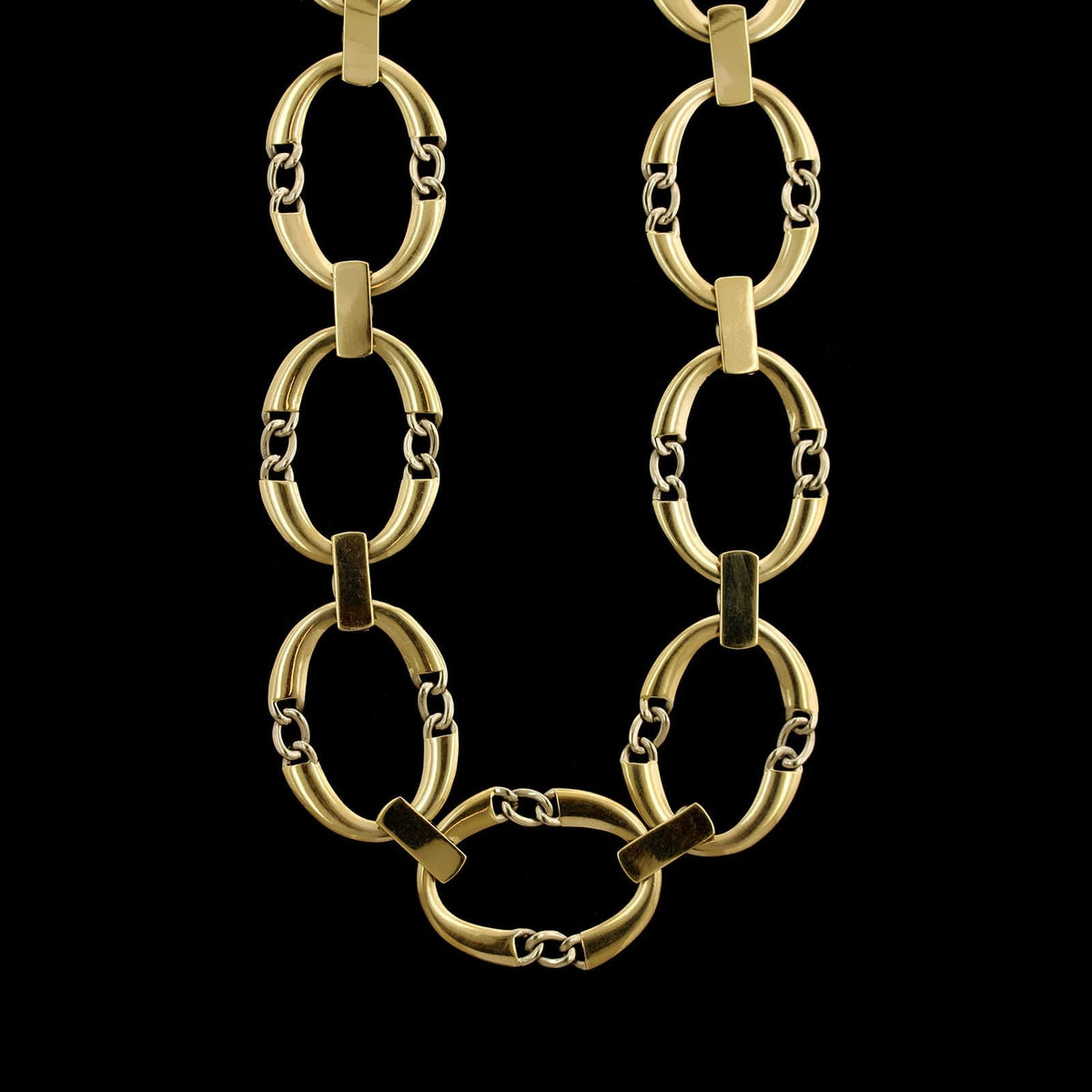 Tiffany & Co. Paloma Picasso 18K Two-tone Gold Estate Oval Fancy Link Necklace