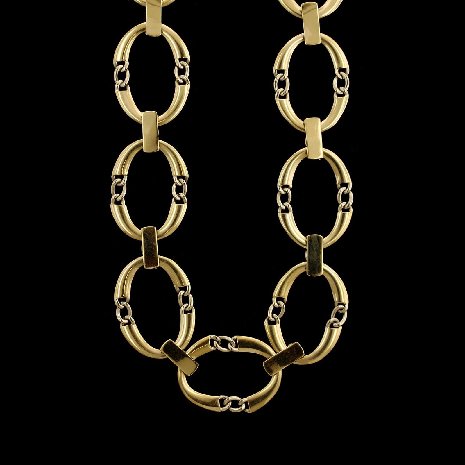 Tiffany & Co. Paloma Picasso 18K Two-tone Gold Estate Oval Fancy Link Necklace