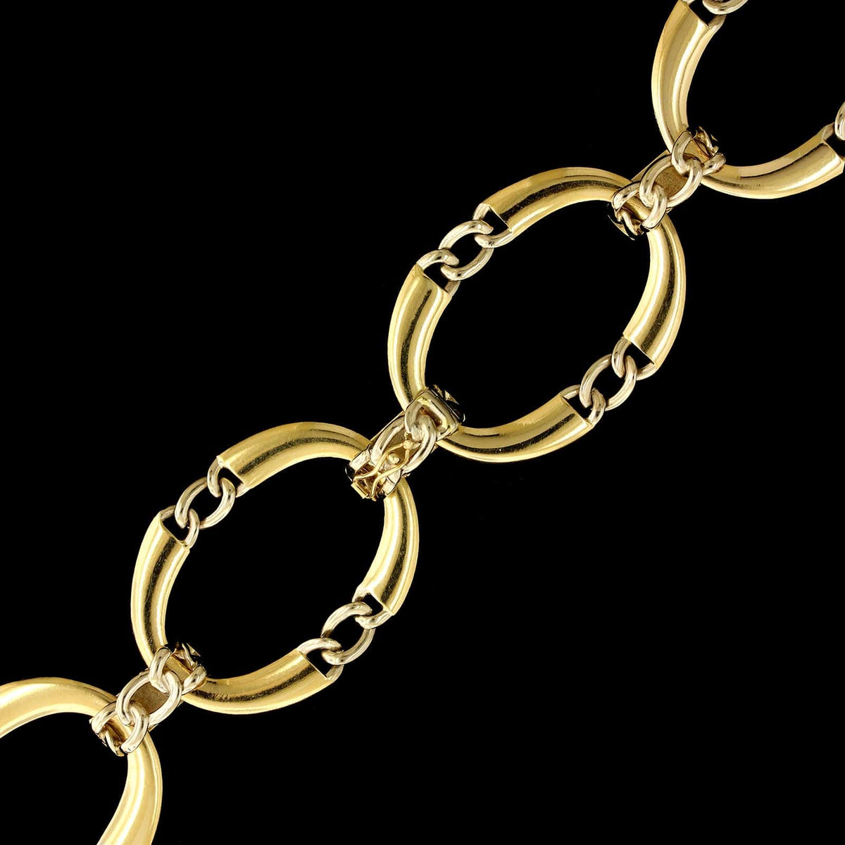 Tiffany Co. Paloma Picasso 18K Two Tone Gold Estate Oval Fancy Link Necklace