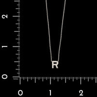 Roberto Coin 18K White Gold Estate Diamond Initial R Pendant Necklace