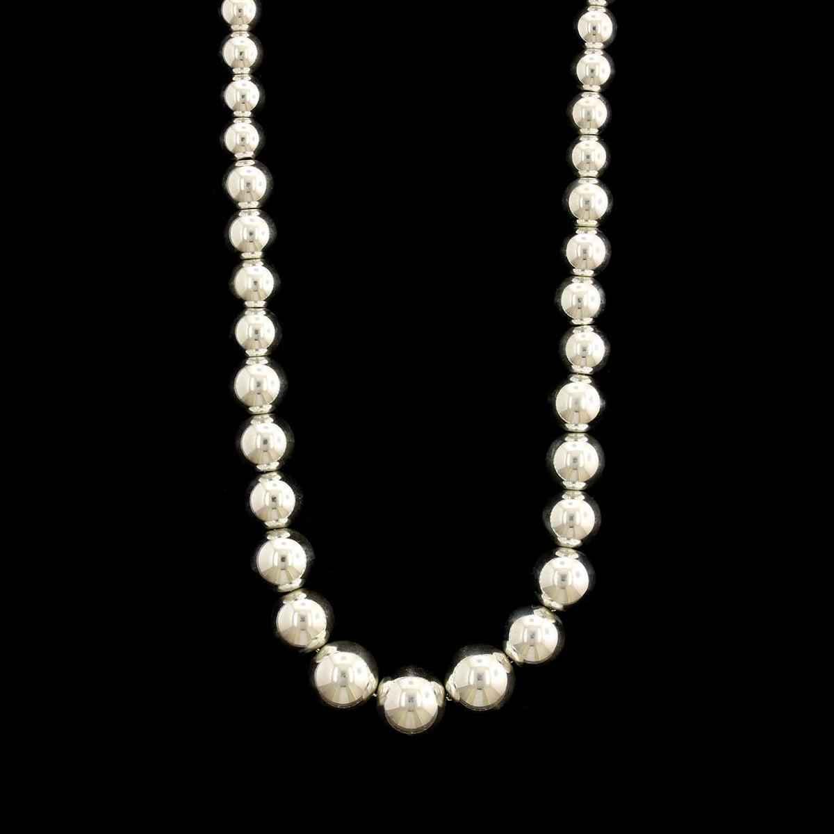 Tiffany &  Co. Sterling Silver Estate Hardwear Ball Graduated Necklace