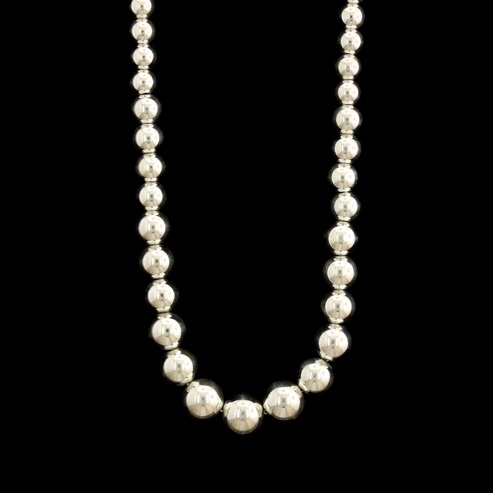 Tiffany &  Co. Sterling Silver Estate Hardwear Ball Graduated Necklace