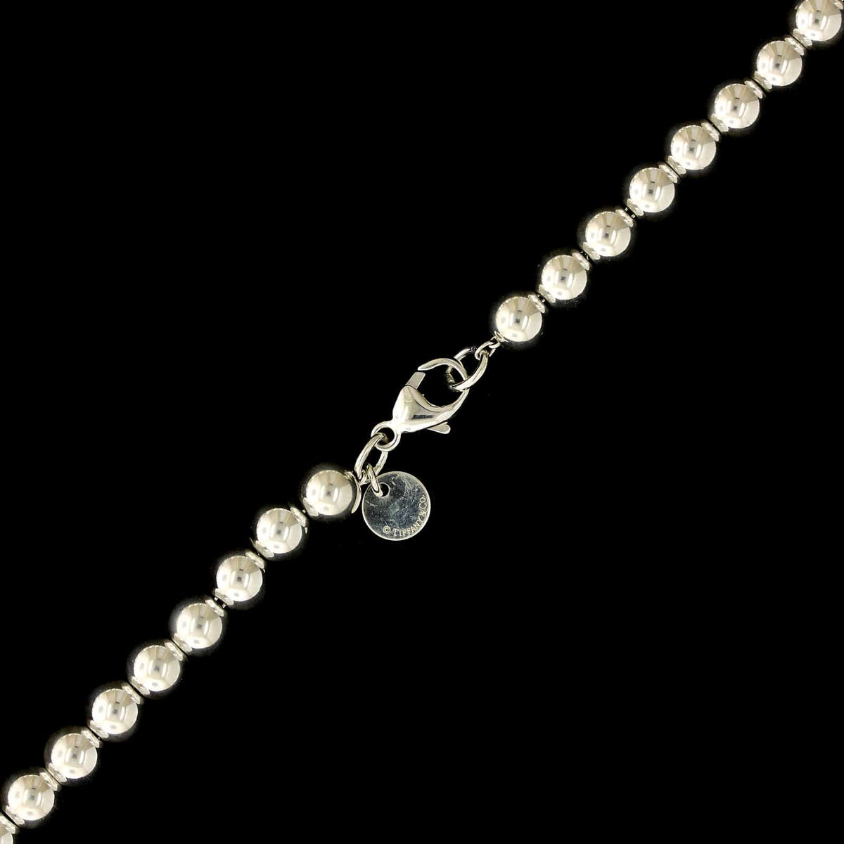 Tiffany &  Co. Sterling Silver Estate Hardwear Ball Graduated Necklace
