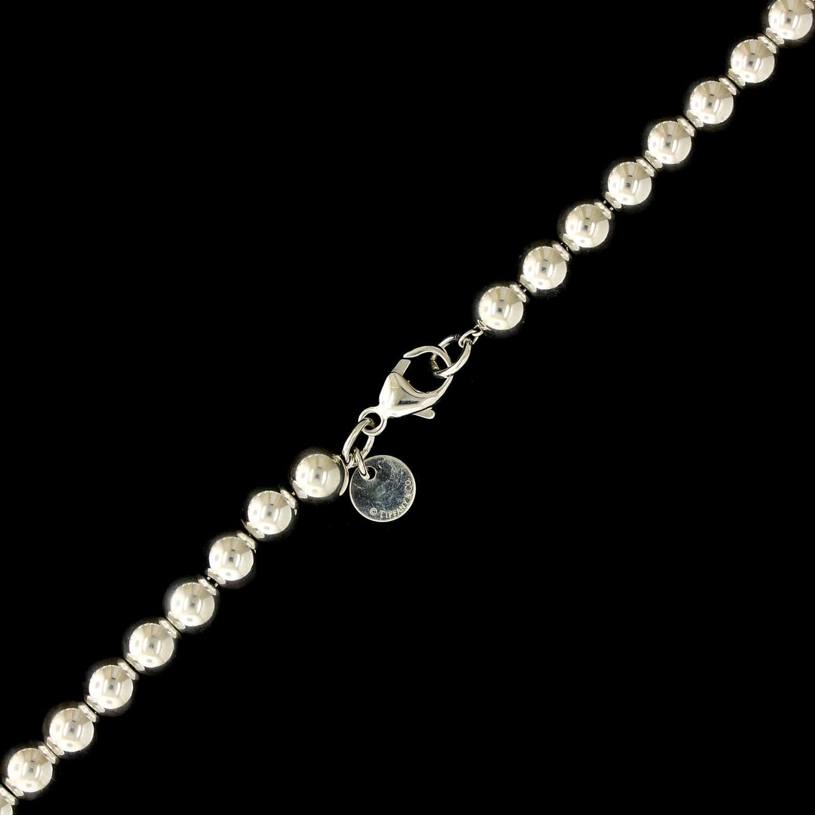 Tiffany &  Co. Sterling Silver Estate Hardwear Ball Graduated Necklace