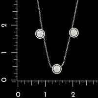 14K White Gold Estate Diamond Cluster Station Necklace