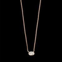 18K Rose Gold Estate Diamond Pendant Necklace