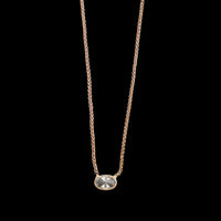 18K Rose Gold Estate Diamond Pendant Necklace