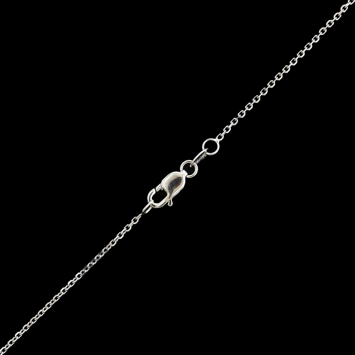 14K White Gold Estate Diamond Solitaire Pendant Necklace