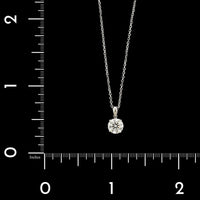 14K White Gold Estate Diamond Solitaire Pendant Necklace