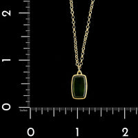 Gabriella Kiss 18K Yellow Gold Estate Green Tourmaline Pendant Necklace