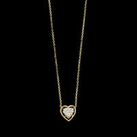 14K Yellow Gold Estate Diamond Heart Pendant Necklace