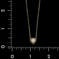 14K Yellow Gold Estate Diamond Heart Pendant Necklace