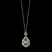 18K White Gold Estate Diamond Pendant Necklace