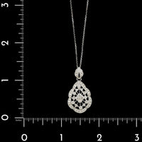 18K White Gold Estate Diamond Pendant Necklace