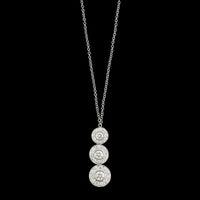 Tiffany & Co. Platinum Estate Diamond Drop Pendant Necklace