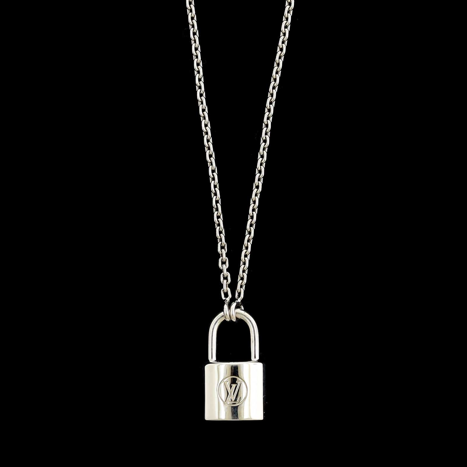 Louis Vuitton Sterling Silver Estate Locket Pendant Necklace