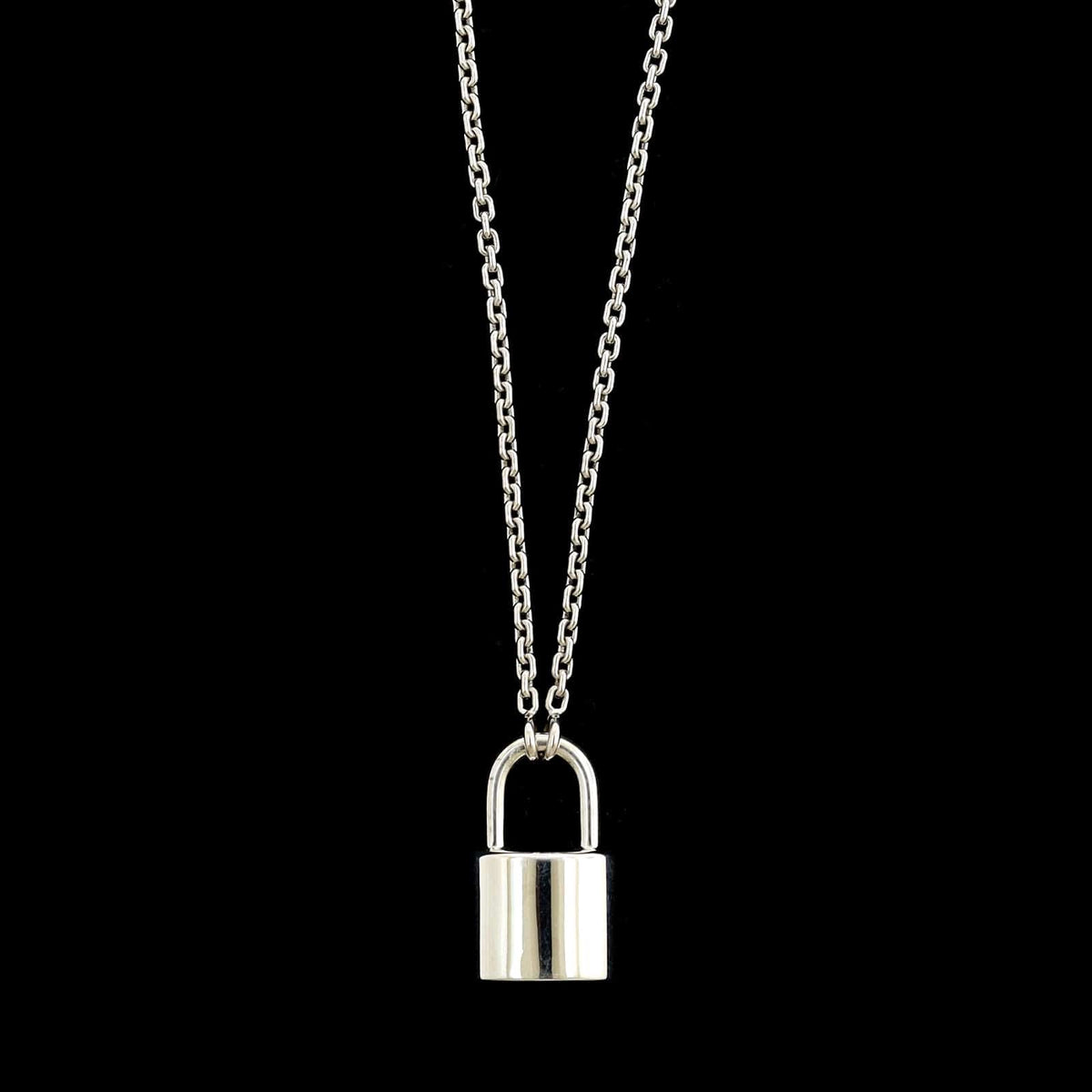 Louis Vuitton Sterling Silver Estate Locket Pendant Necklace