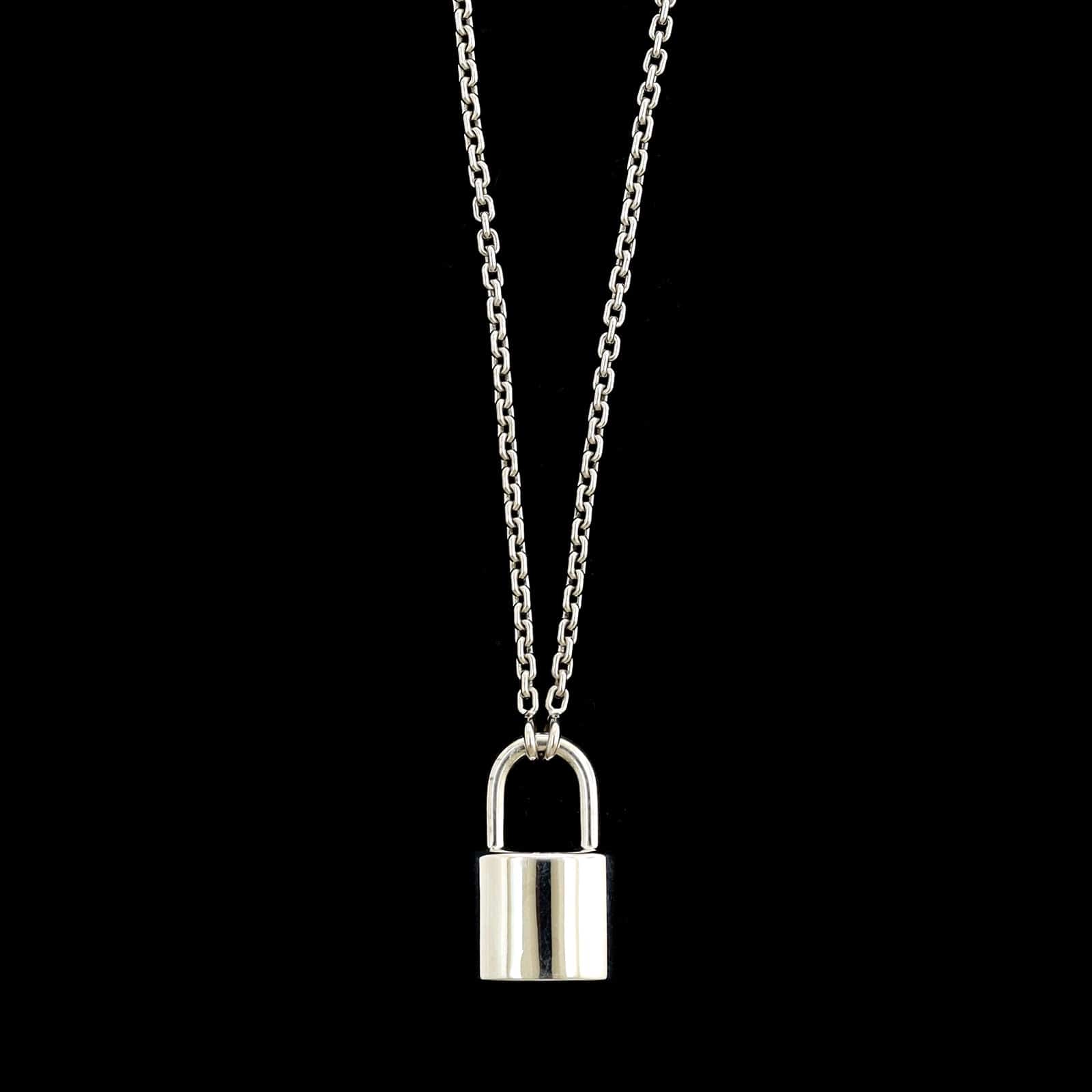 Louis Vuitton Sterling Silver Estate Locket Pendant Necklace