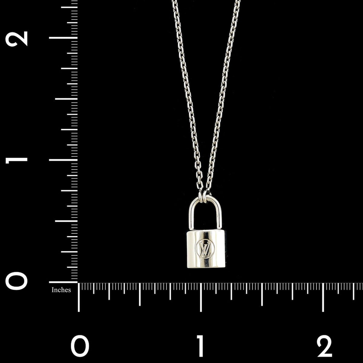 Louis Vuitton Sterling Silver Estate Locket Pendant Necklace