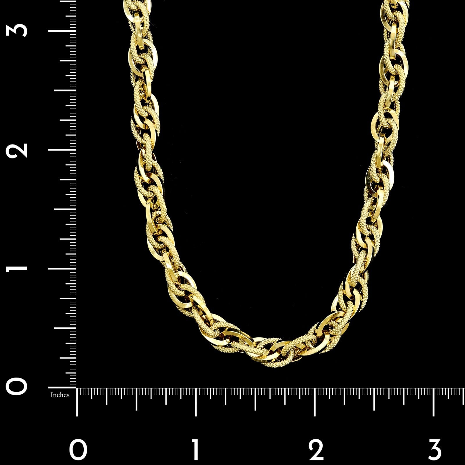 14K Yellow Gold Estate Hollow Fancy Link Necklace