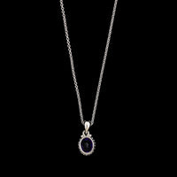 14K White Gold Estate Amethyst Pendant Necklace