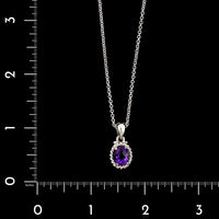 14K White Gold Estate Amethyst Pendant Necklace