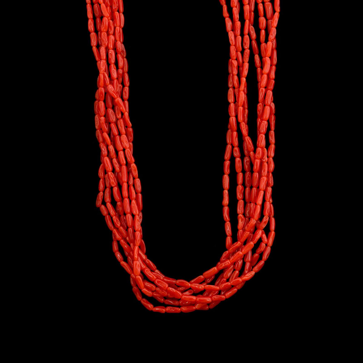 Alishan 18K Yellow Gold and Platinum Estate Coral and Diamond Necklace