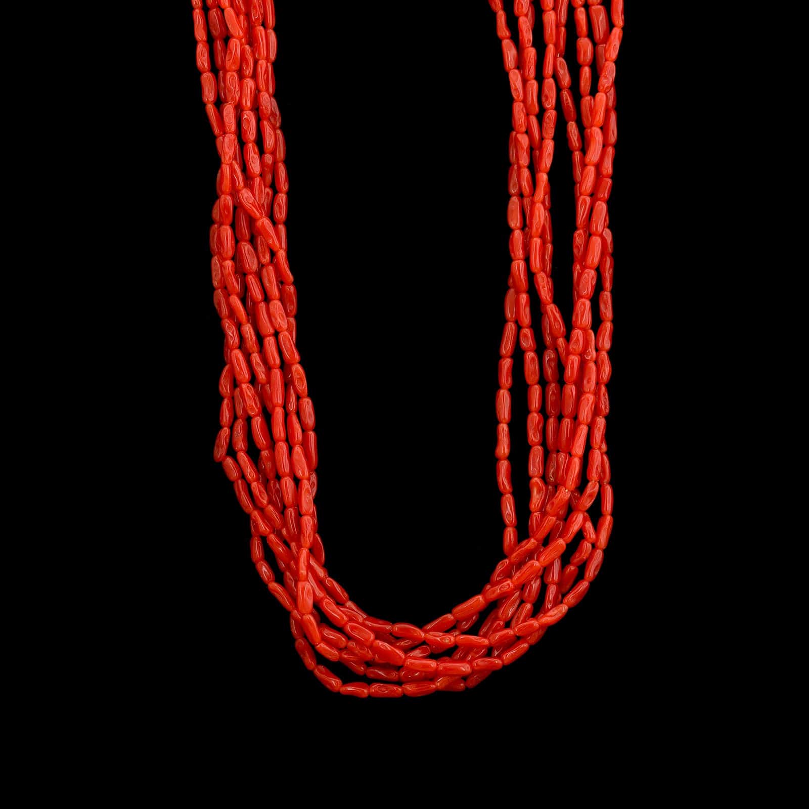 Alishan 18K Yellow Gold and Platinum Estate Coral and Diamond Necklace