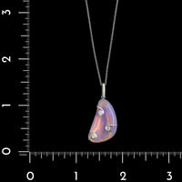 Lightning Ridge 18K White Gold Estate Opal and Diamond Pendant Necklace