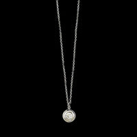 14K White Gold Diamond Solitaire Pendant Necklace