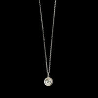 14K White Gold Diamond Solitaire Pendant Necklace