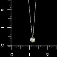 14K White Gold Diamond Solitaire Pendant Necklace