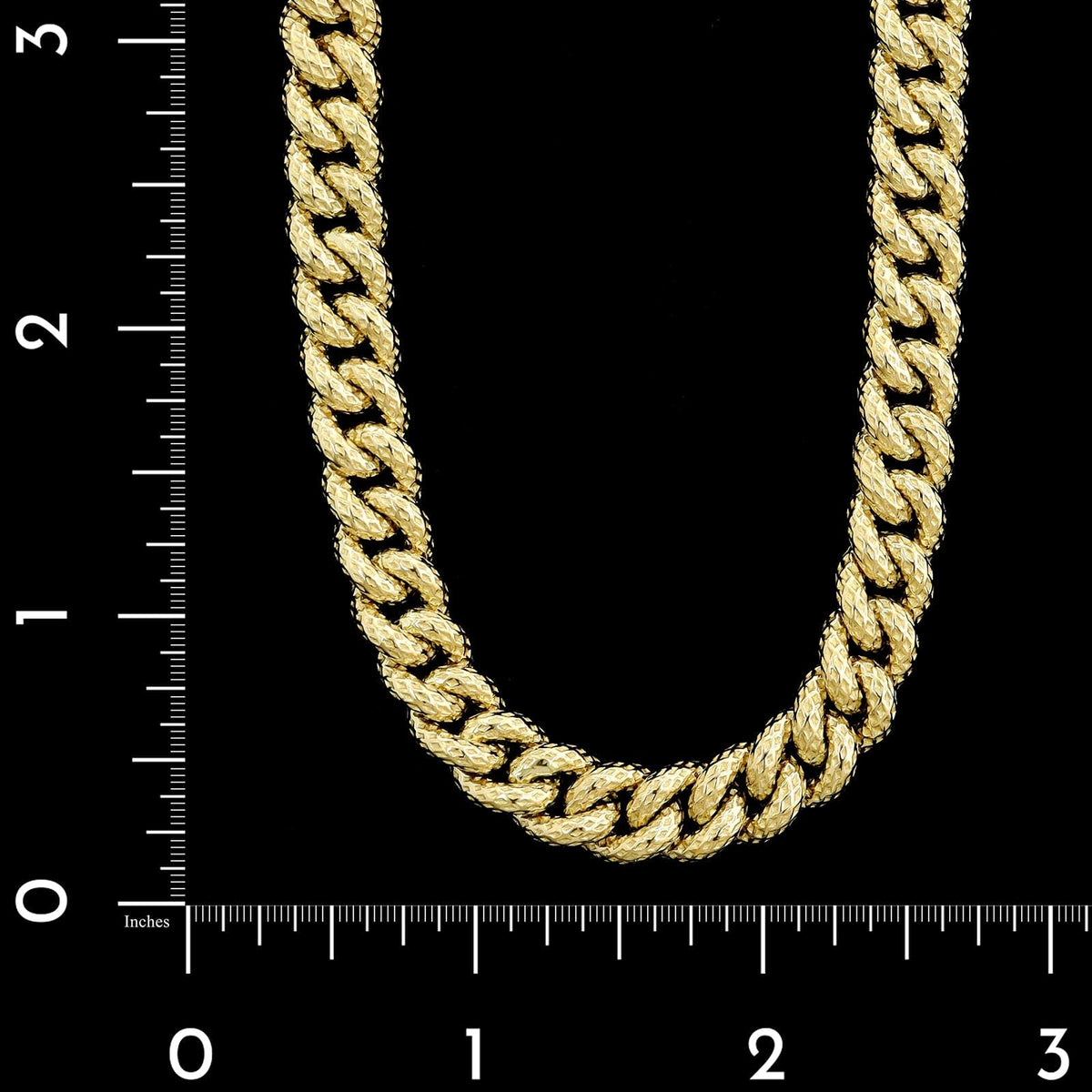 14K Yellow Gold Estate Textured Curb Link Necklace