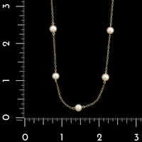 Mikimoto 18K Yellow Gold Estate Cultured Pearl Tin Cup Necklace