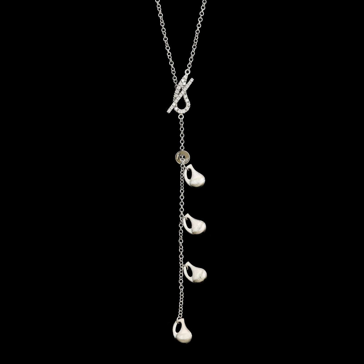 Nanis 18K White Gold Estate Diamond Lariat Necklace