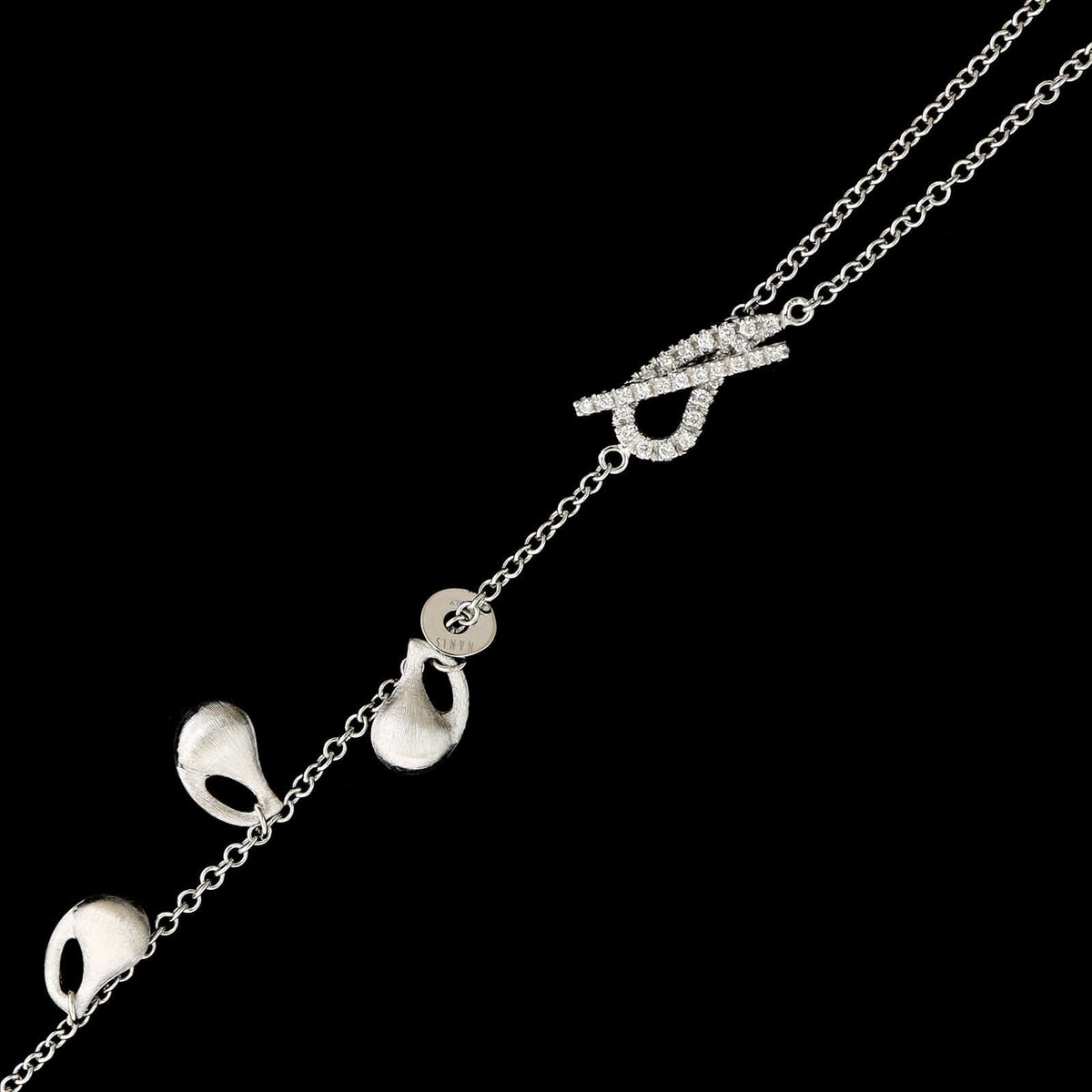 Nanis 18K White Gold Estate Diamond Lariat Necklace