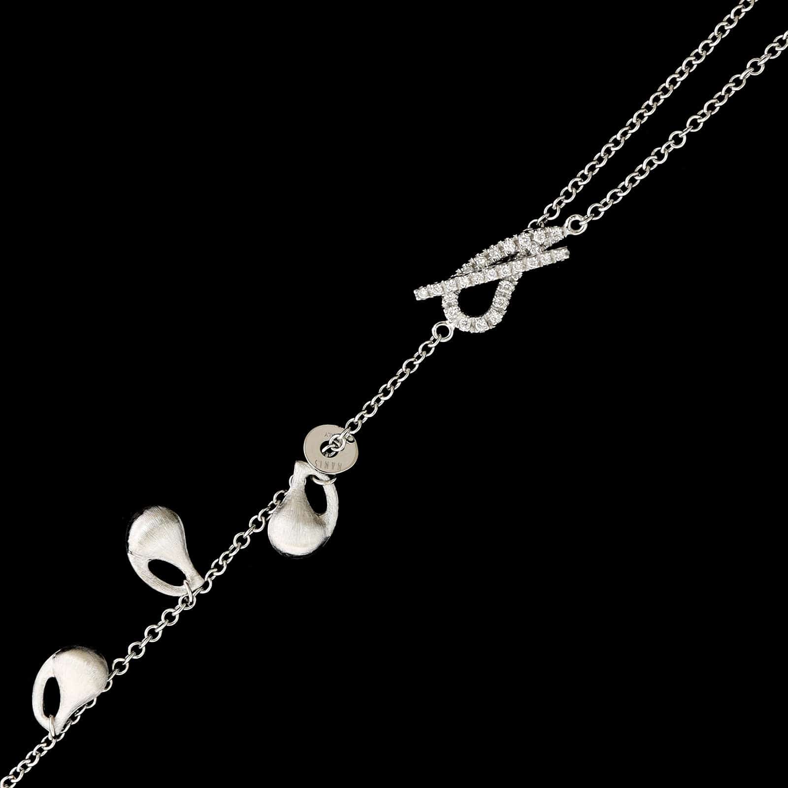 Nanis 18K White Gold Estate Diamond Lariat Necklace