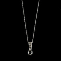 14K White Gold Sapphire and Diamond Pendant Necklace