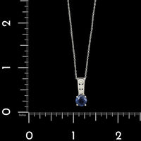 14K White Gold Sapphire and Diamond Pendant Necklace