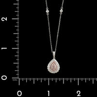 18K White Gold Estate Pink Diamond Pendant Necklace