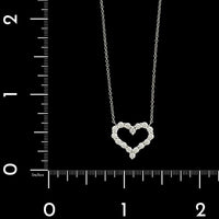 Platinum Estate Diamond Open Heart Pendant Necklace&nbsp;