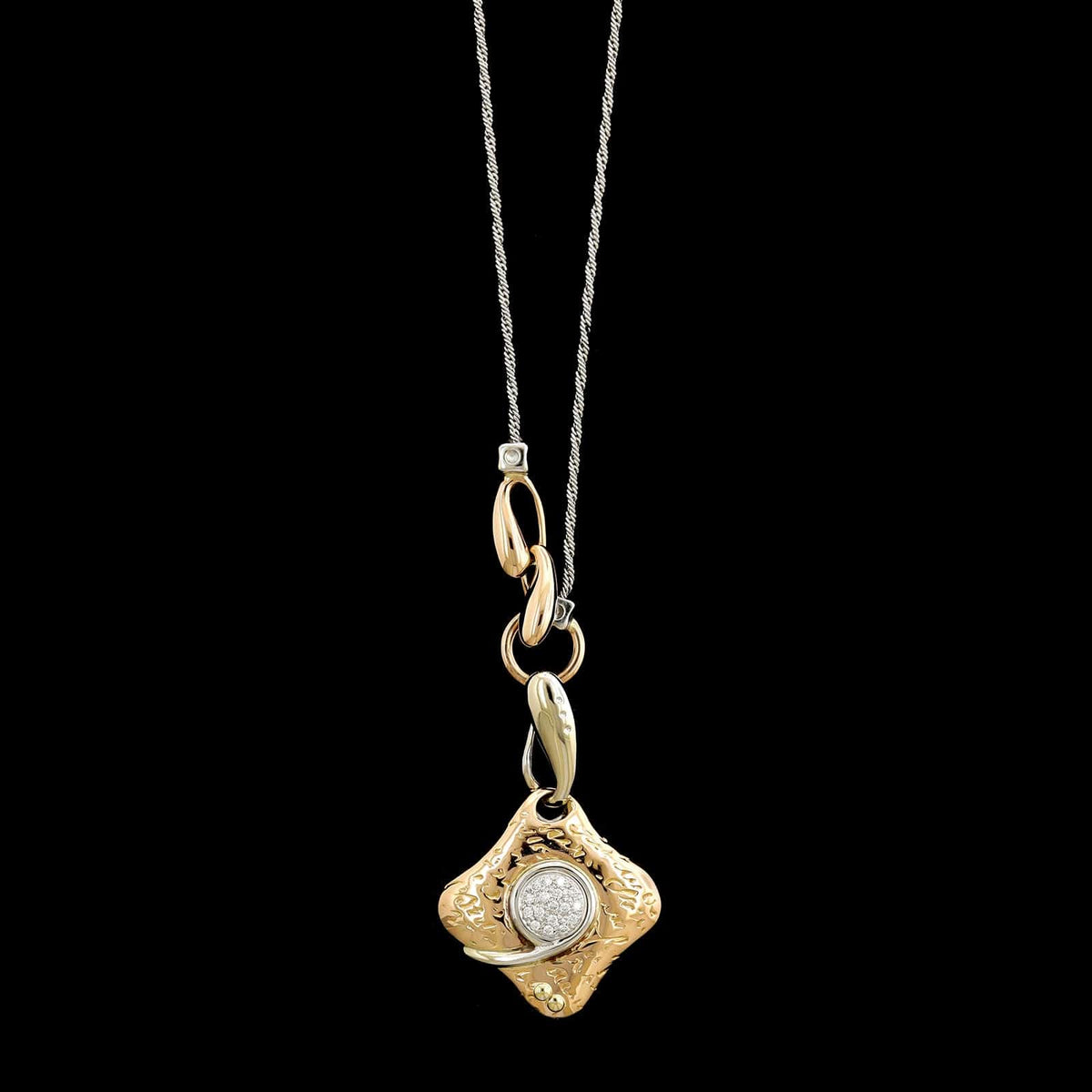 La Nouvelle Bague 18K Rose and White Gold Love Letter Diamond Pendant Necklace&nbsp;