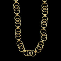 18K Yellow Gold Estate Circle Link Necklace