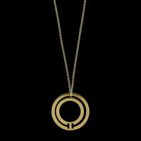 Tiffany & Co. 18K Yellow Gold Estate T Circle Pendant Necklace