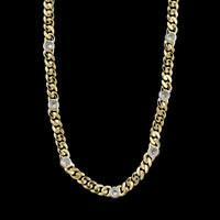 18K Two-tone Gold Estate Diamond Curb Link Necklace