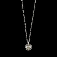 14K White Gold Estate Diamond Solitaire Pendant Necklace