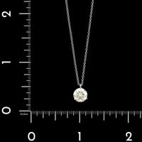 14K White Gold Estate Diamond Solitaire Pendant Necklace