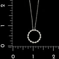 14K White Gold Estate Diamond Circle Pendant Necklace