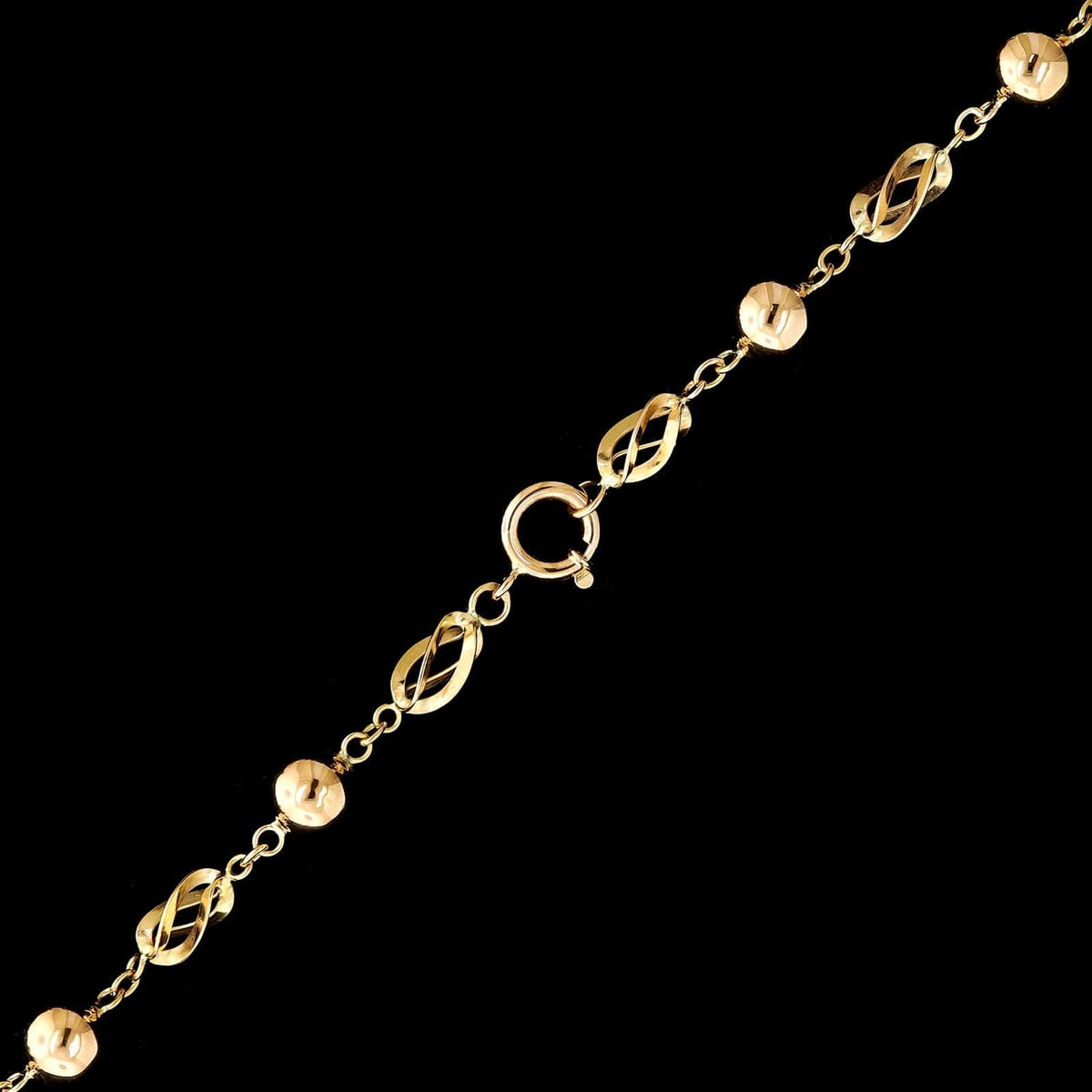 19K Rose Gold Estate Fancy Link Ball Necklace